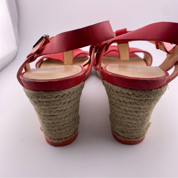 Cole Haan Elisabeth Wedge Nike Air Red Leather Sandals - Picture 11 of 15